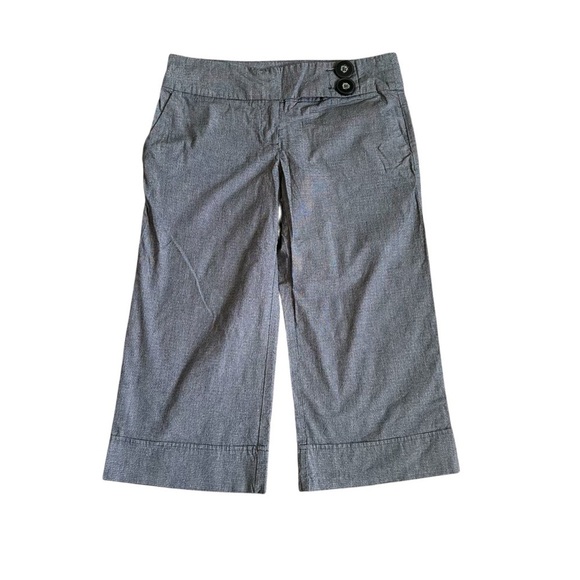 Takara Gray Cotton Wide-Leg Capri Trousers Size 7 - Picture 1 of 8